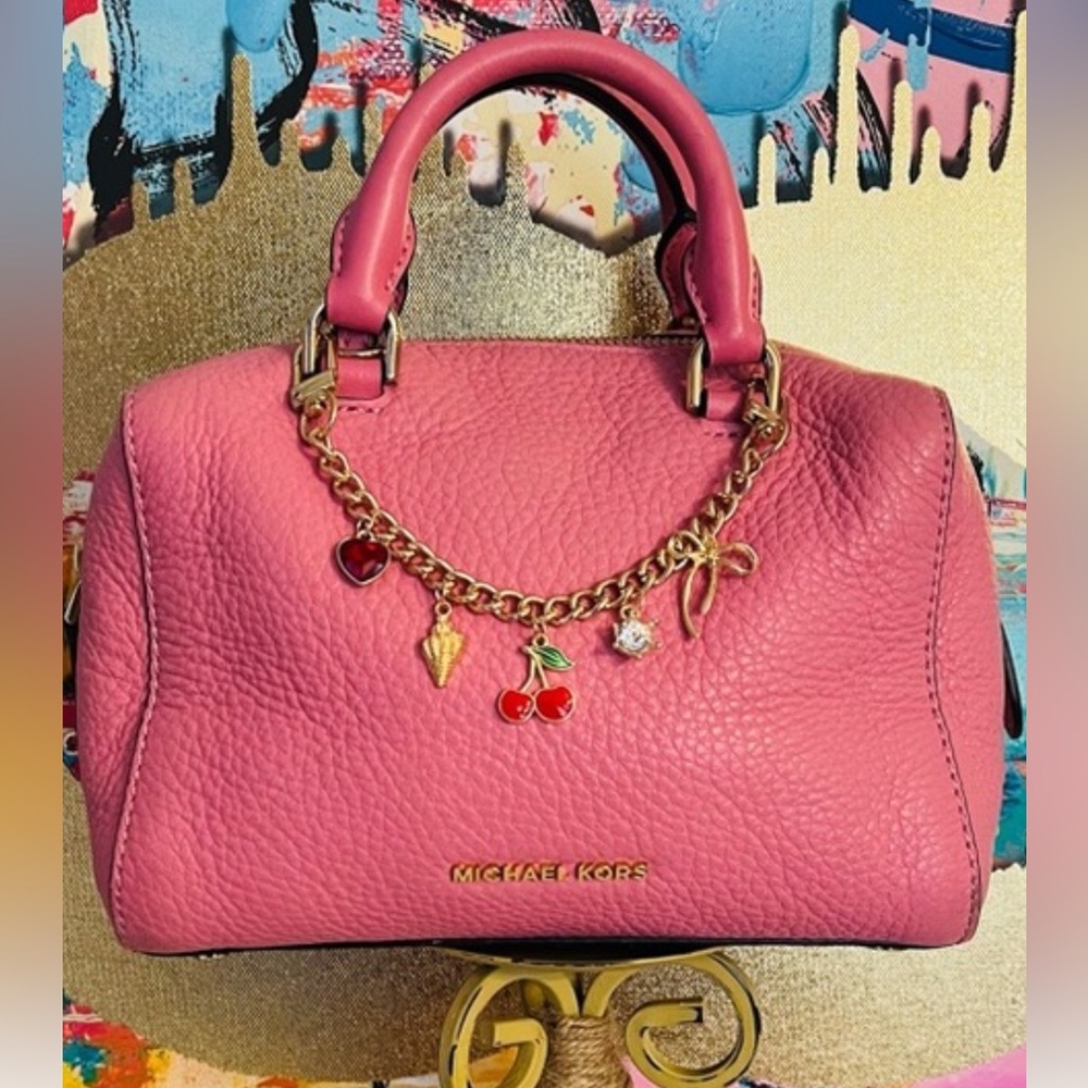 Michael Kors Pink Satchel with Gold Accents